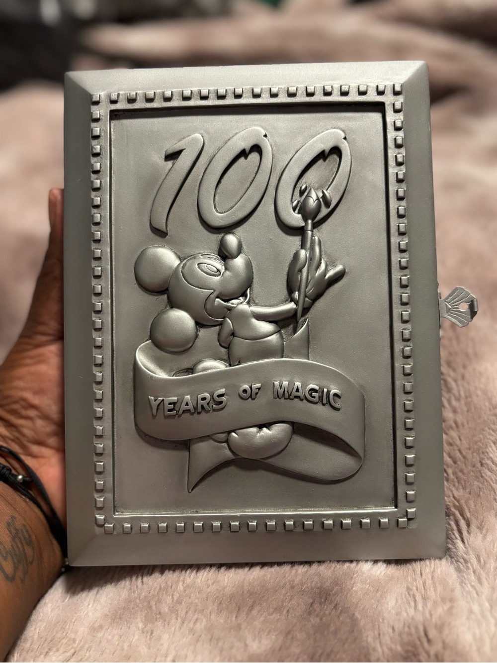 Disney 100 Years of Magic Hinged Photo Frame w/ Mickey Pin Walt Disney World